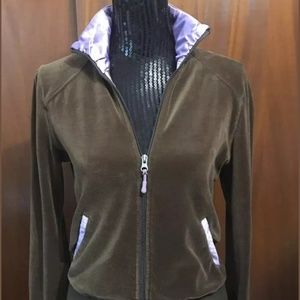 Lululemon Velour Brown Purple Zip Up Jacket